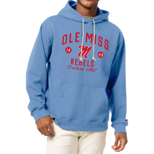 League-Legacy Men's Ole Miss Rebels Blue Fleece Pullover Hoodie, Small