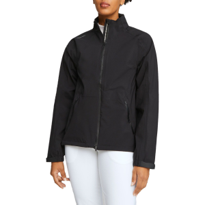 PUMA Women's Long Sleeve Full Zip DRYLBL Golf Rain Jacket, Small, Puma Black