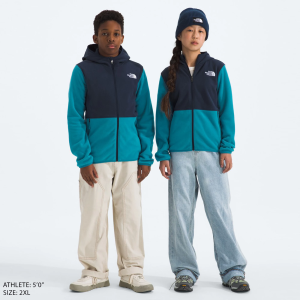 The North Face Kids' Glacier Full-Zip Fleece Hoodie, XS, Dusk Blue/Summit Navy