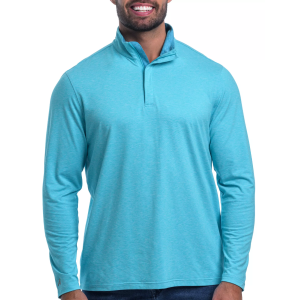 Antigua Antigua Men's Blocked Zip Golf Pullover, Large, Ocean Heather - $60.00 at DICK'S Sporting Goods