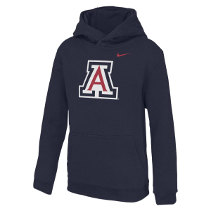 Nike Youth Arizona Wildcats Navy Club Logo Pullover Hoodie, Small, Blue