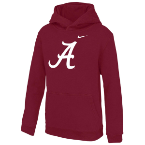Nike Youth Alabama Crimson Tide Crimson Club Fleece Pullover Hoodie, Small, Red