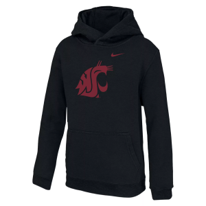 Nike Youth Washington State Cougars Black Club Logo Pullover Hoodie, Small