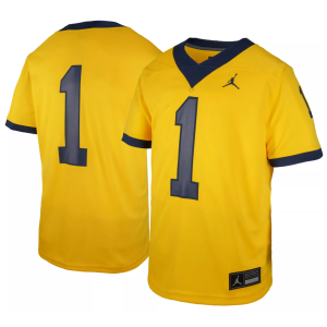 Nike Youth Michigan Wolverines Yellow Replica Alternate Football Jersey, Size 4