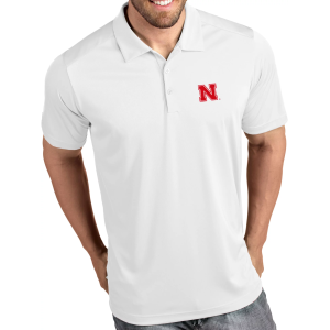 Antigua Men's Nebraska Cornhuskers Tribute Performance White Polo, Small