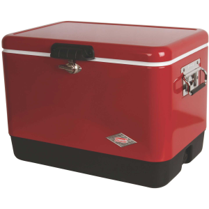 Coleman Steel Belted 54 Quart Chest Cooler, Red