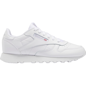 Reebok Kids' Grade School Classic Leather Shoes, Size 3.5, White/White