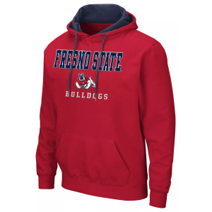 Colosseum Men's Fresno State Bulldogs Red Pullover Hoodie, Large