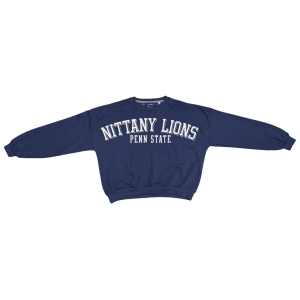 Pressbox Women's Penn State Nittany Lions Navy Semi-Pro Fleece Crewneck Sweatshirt, XL, Blue