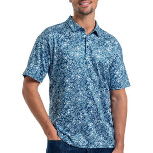 Antigua Antigua Men's Natal Golf Polo, Large, Oxford Blue/White - $59.99 at DICK'S Sporting Goods