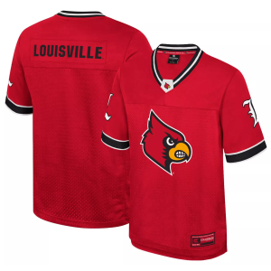 Colosseum Men's Louisville Cardinals Red Hits Football Jersey, Medium