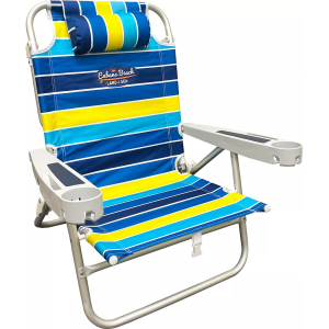 Cabana Beach 5-Position Deluxe Backpack Beach Chair, Kids, Cool Bold Stripe
