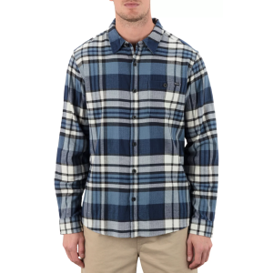 Hurley Men's Portland Stretch Long Sleeve Flannel, Small, Grey Teal