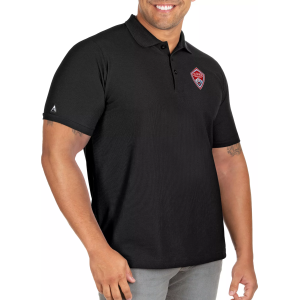 Antigua Men's Tall Colorado Rapids Black Legacy Pique Polo, 2XLT