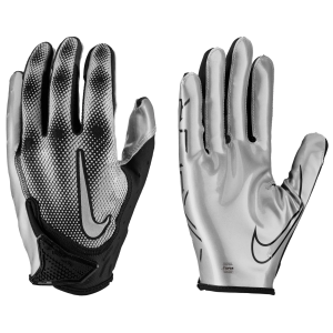 Nike Adult Vapor Jet Metallic 7.0 Football Gloves, Men's, XXL, Black/Metallic Silver