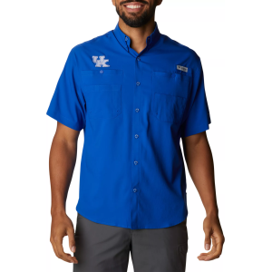 Columbia Men's Kentucky Wildcats Blue Tamiami Short Sleeve Shirt, Small