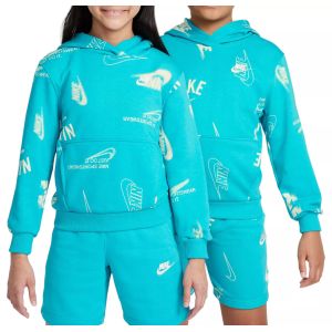 Nike Nike Kids' Sportswear Club Fleece French Terry Printed Hoodie, XS, Dusty Cactus/White - $55.00 at DICK'S Sporting Goods
