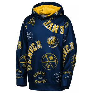 Outerstuff Youth Denver Nuggets NAVY Moving Violation Pullover Hoodie, Medium, Blue