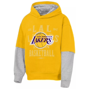 Outerstuff Youth Los Angeles Lakers Yellow Assist Pullover Hoodie, Large