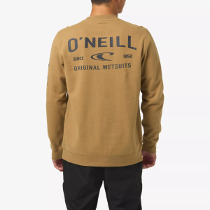 O'Neill Men's Fifty Two Cliffs Crew Sweatshirt, XXL, Dark Khaki