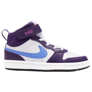 Nike Kids' Preschool Court Borough Mid Shoes, Size 11, White/Royalpulse/Eggplant