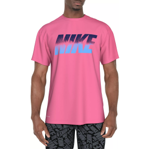 Nike Men's Ocean Merge Short Sleeve Hydroguard, Medium, Pinksicle