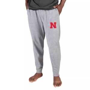 Concepts Sport Men's Nebraska Cornhuskers Grey Mainstream Cuffed Pants, Small, Gray