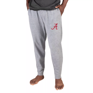 Concepts Sport Men's Alabama Crimson Tide Grey Mainstream Cuffed Pants, Small, Gray