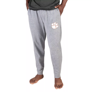 Concepts Sport Men's Clemson Tigers Grey Mainstream Cuffed Pants, Small, Gray
