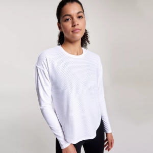 CALIA Women's Renew Long Sleeve Tee, 1X, Pure White