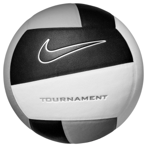 Nike 12p Tournament Volleyball, Black/White/Metallic Slvr