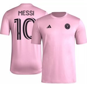 adidas Adult Inter Miami CF Lionel Messi #10 Pink T-Shirt, Men's, Small