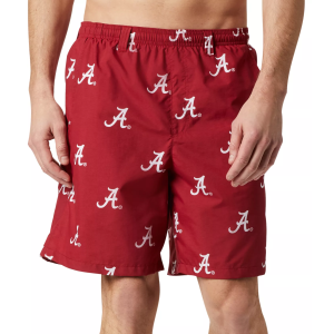 Columbia Men's Alabama Crimson Tide Red Velvet Backcast III Printed Performance Shorts, Medium