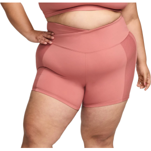 Nike Women's One Wrap High-Waisted 5" Biker Shorts (Plus Size), 1X, Canyon Pink