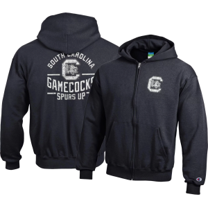 Champion Youth South Carolina Gamecocks Black Back Hit Powerblend Full-Zip Hoodie, Medium
