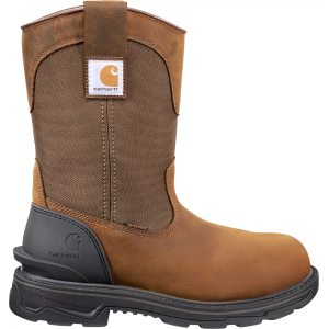 Carhartt Men's Ironwood 11" Waterproof Soft Toe Wellington Work Boots, Size 8, Brown Oil Tanned