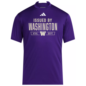 adidas Men's Washington Huskies Dark Purple D4T Short Sleeve T-Shirt, Medium