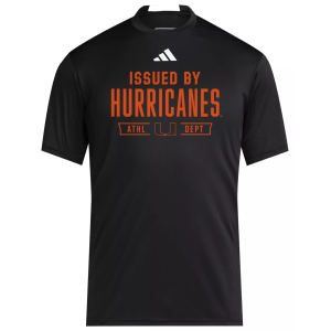 adidas Men's Miami Hurricanes Black D4T Short Sleeve T-Shirt, XXL