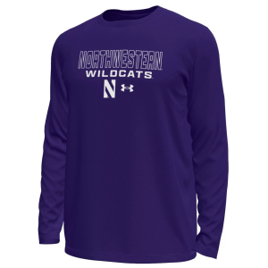 Under Armour Men's Northwestern Wildcats Purple Tech Stretch Long Sleeve T-Shirt, Small