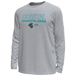 Under Armour Men's Coastal Carolina Chanticleers Grey Heather Tech Stretch Long Sleeve T-Shirt, XL, Gray