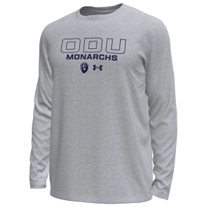 Under Armour Men's Old Dominion Monarchs Grey Heather Tech Stretch Long Sleeve T-Shirt, Small, Gray