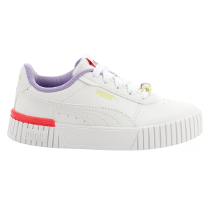 PUMA Kids' Preschool Carina 2.0 Shoes, White/Green/Purple