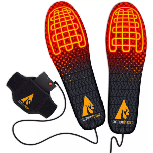 ActionHeat AA Battery Heated Insoles, Men's, Small/Medium, Black/Yellow