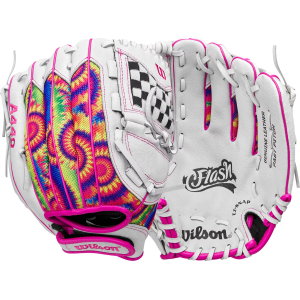 Wilson 11.5" Girls' A440 Flash Series Glove, Tiedye Pink/White