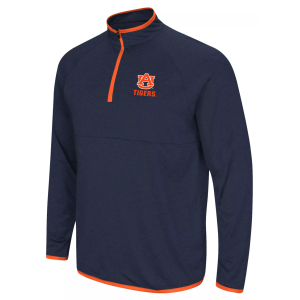 Colosseum Men's Auburn Tigers Navy 1/4 Zip Pullover, Medium, Blue