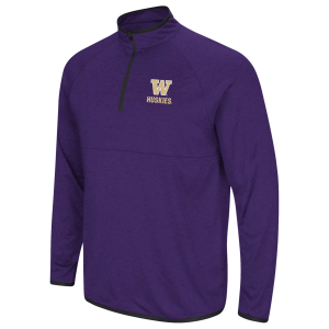 Colosseum Men's Washington Huskies Purple 1/4 Zip Pullover, Medium