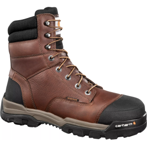 Carhartt Men's Ground Force 8'' Waterproof Composite Toe Work Boots, 8 W, Peanut