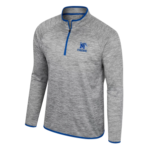 Colosseum Men's Memphis Tigers Heather Grey 1/4 Zip Pullover, Medium, Gray