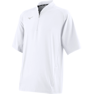 Mizuno Boys' Short Sleeve Hitting Jacket, Medium, White