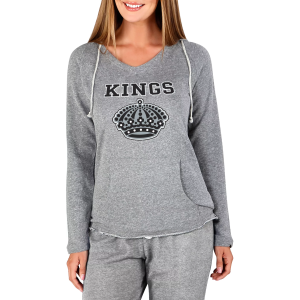 Concepts Sport Women's Los Angeles Kings Grey Marathon Hooded Long-Sleeve Shirt, Small, Gray